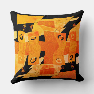 Maz Noughts & Wavy Squares Check Abstract 1 1974 Cushion