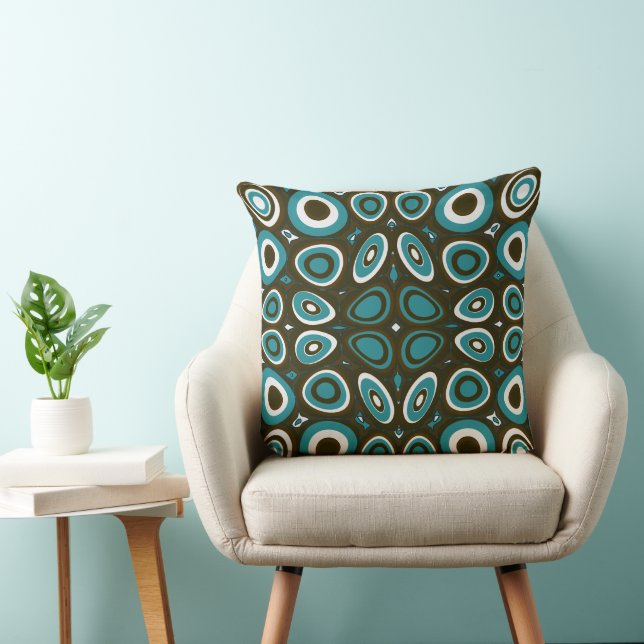 Maz Psychedelic Eggs - Teal White Chocolate  Cushion (Chair)