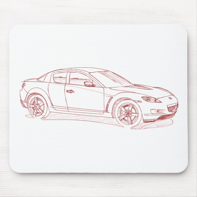 Maz RX8 2003 sketch Mouse Pad (Front)