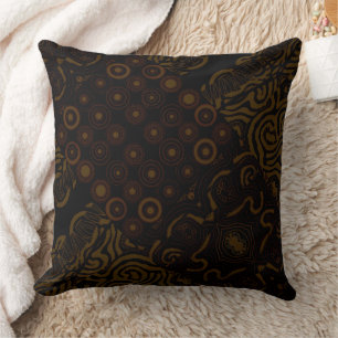 Maz Seabed Circles Curly Coral Reef - Black Beef Cushion