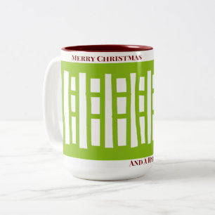 MAZ Striped Ribbed Knitting Pattern 079 Christmas Two-Tone Coffee Mug