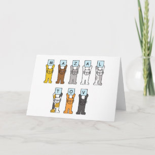 Mazal Tov, Cartoon Cats. Card