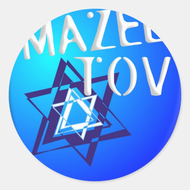 Mazal Tov Classic Round Sticker (Front)