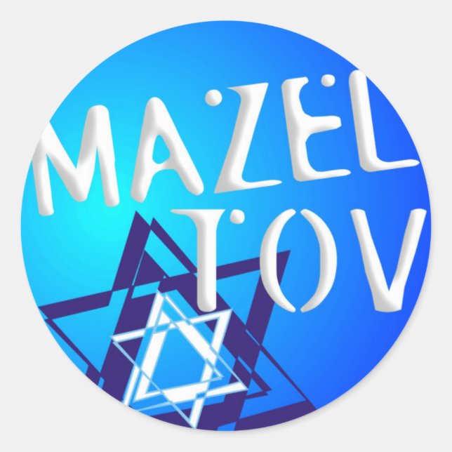 Mazal Tov Classic Round Sticker (Front)