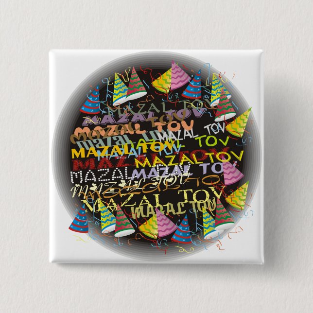 mazal tovs 15 cm square badge (Front)