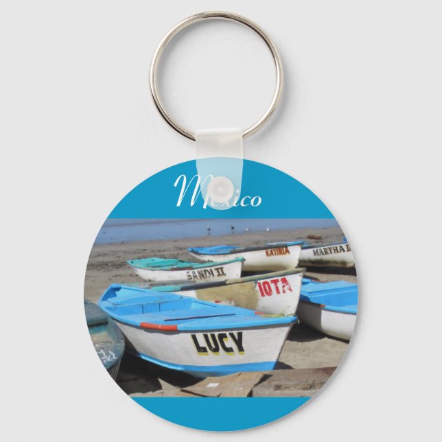 Mazatlan Fishing Boats Key Ring (Front)