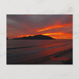 Mazatlan, Mexico ......   Blazing Sunset Postcard