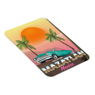 Mazatlán Mexico travel poster Magnet