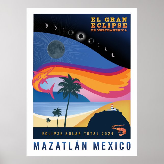 Mazatlan Solar Eclipse Poster (Front)