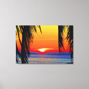 Mazatlan Sunset Watercolor Canvas Print