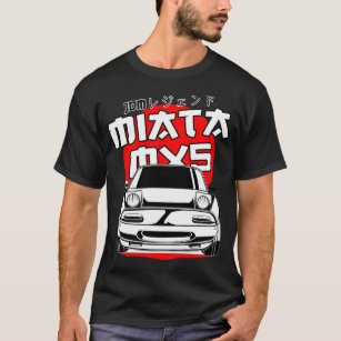 Mazda mx5 miata red moon ( white print ) Sticker T-Shirt