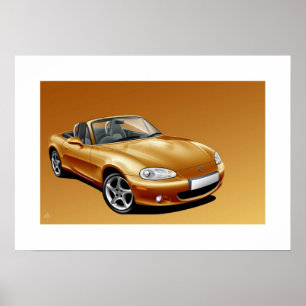 Mazda MX5 mk2 Poster Illustration