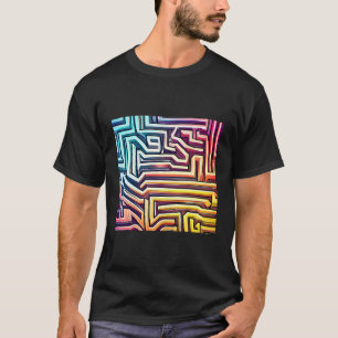 Maze Art - Bright And Vibrant Colourful Maze T-Shirt
