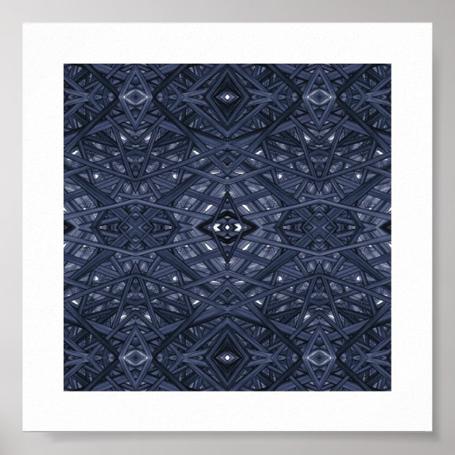 Maze Blue Abstract Alcohol Ink Art Poster (Front)