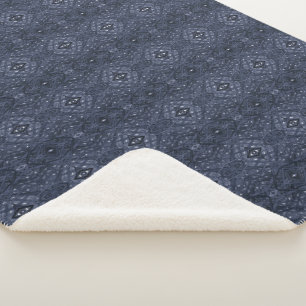 Maze Blue Abstract Alcohol Ink Art Sherpa Blanket