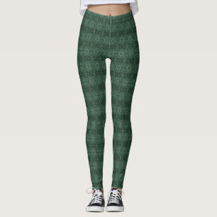 Maze Green Abstract Alcohol Ink Art Leggings