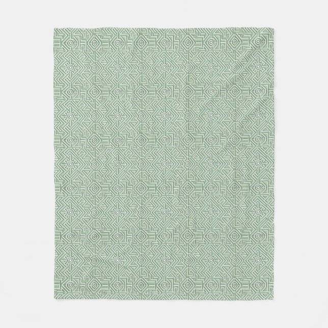 Maze inspired sage green  fleece blanket (Front)