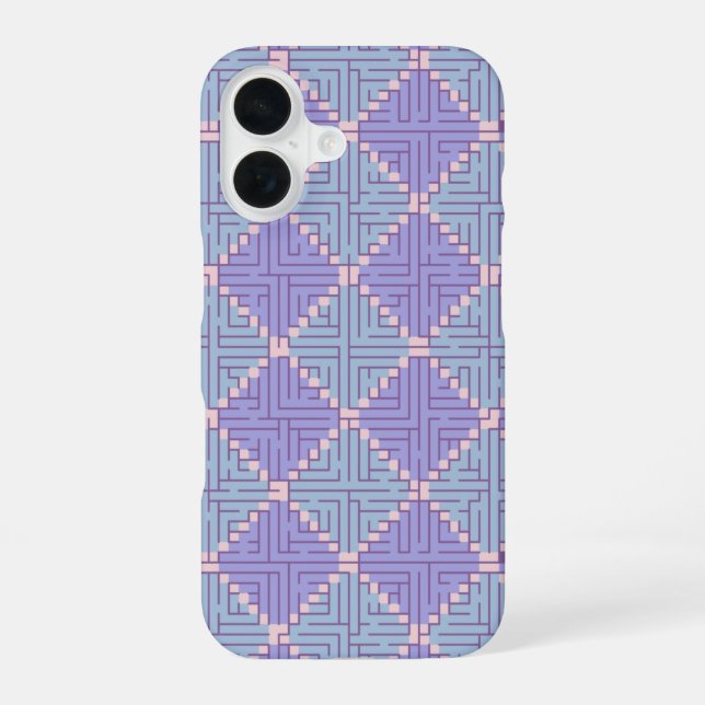 Maze Patchwork iPhone 16 Case (Back)