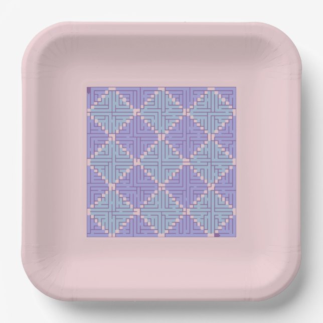 Maze Patchwork Paper Plate (Front)