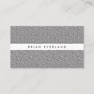 Maze Pattern Black White Profile Appointment Card