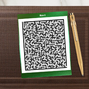Maze Puzzle Eight Green Activity Cards