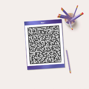 Maze Puzzle One Purple   Activity Cards