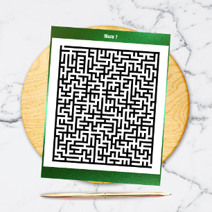 Maze Puzzle Seven Green   Activity Cards