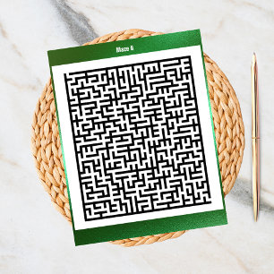 Maze Puzzle Six Green   Activity Cards