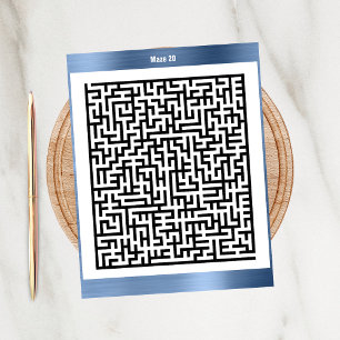 Maze Puzzle Twenty Blue   Activity Cards
