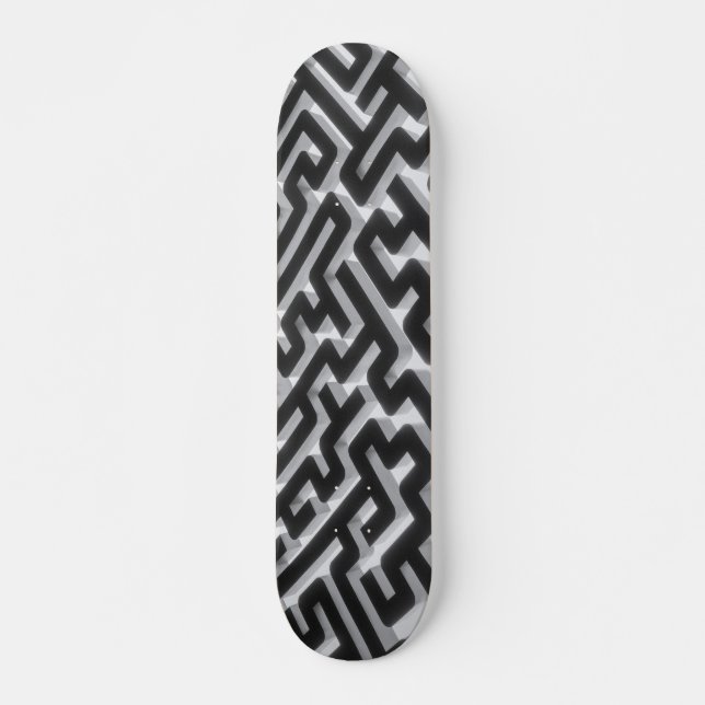 Maze Silver Black Skateboard (Front)