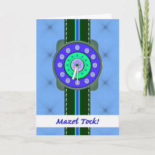 Mazel Tock! Mazel Tov on Bar Mitzvah, Star Watch Card