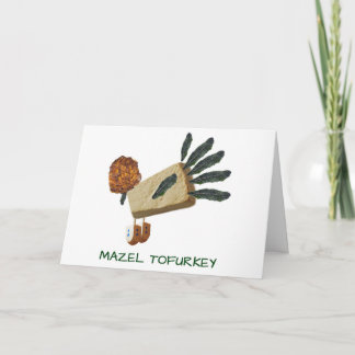 Mazel Tofurkey Thanksgivukkah veggie greeting card