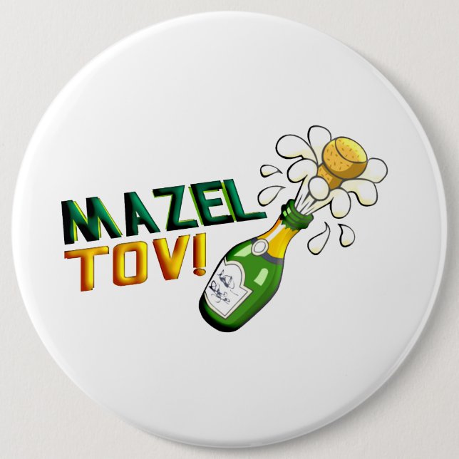 Mazel Tov 6 Cm Round Badge (Front)