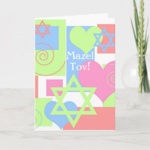 Mazel Tov!-Bat Mitzvah Colourful Fun Card