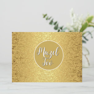 Mazel Tov Card, Golden Sparkling Glitter Aesthetic Invitation