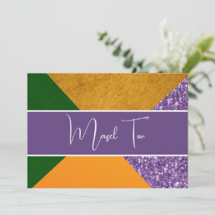 Mazel Tov Congratulations Card, Purple Glitter, Invitation