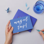 Mazel tov! Elegant Script Typography Postcard<br><div class="desc">NewParkLane - Blue Postcard,  with a  'Mazel tov' quote in elegant script typography. 
Perfect card for a Bat Mitzvah,  Jewish Birthday or any other celebration.

Check out this collection for matching items!</div>