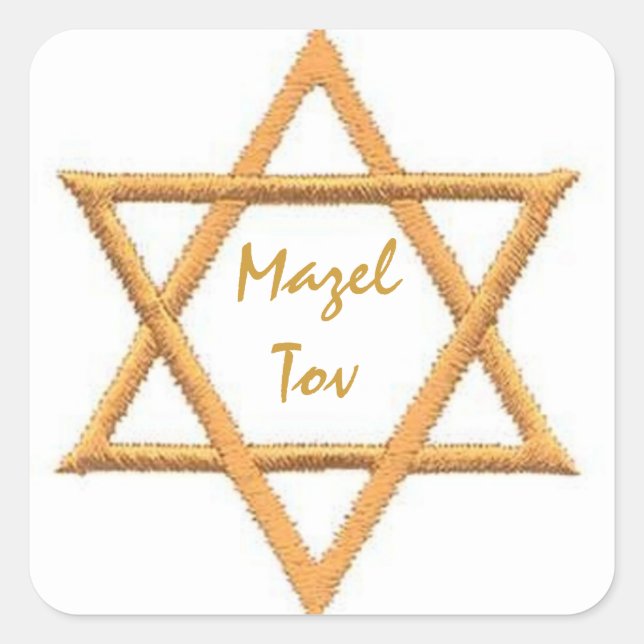Mazel Tov/Good Luck Square Sticker (Front)