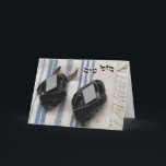 Mazel Tov In Hebrew — Tallis & Tefillin Card<br><div class="desc">The Yehudis L Store has created hundreds Jewish products and is constantly of Jewish.  Tell your friends and send them our link:  http://www.zazzle.com/YehudisL</div>