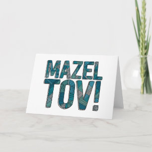 Mazel Tov Patchwork Teal Card
