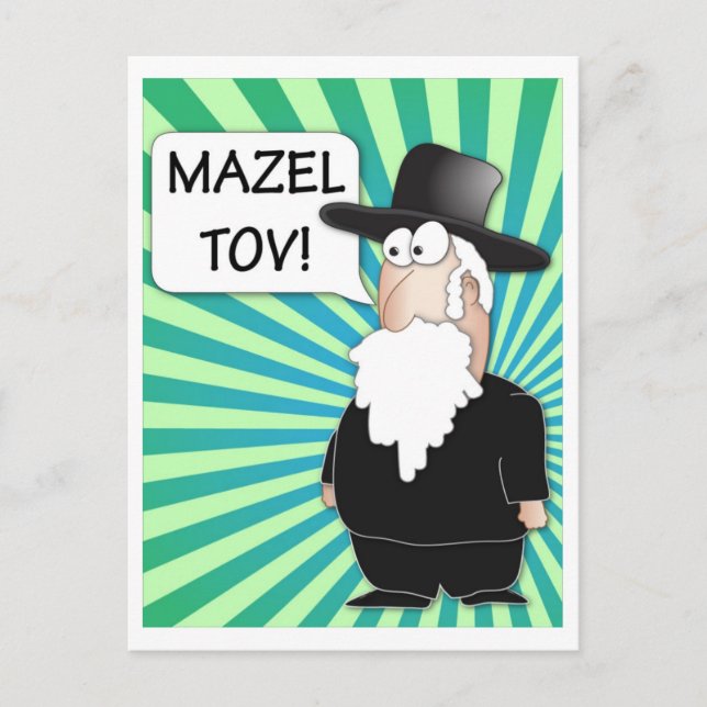 Mazel Tov Postcard - Jewish Rabbi (Front)