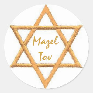 Mazel Tov/Star of David Classic Round Sticker