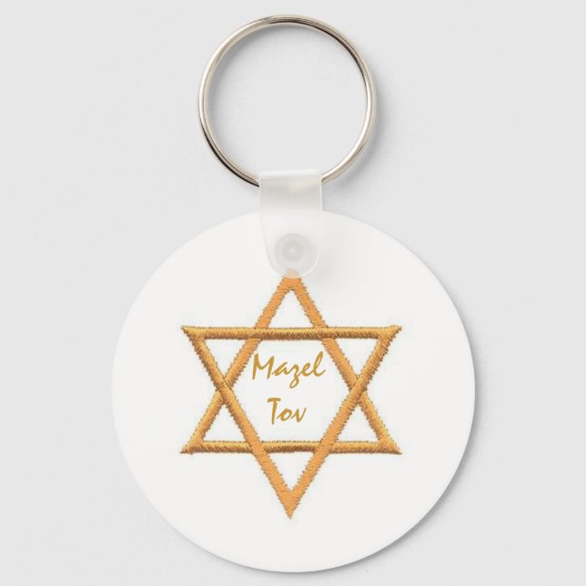 Mazel Tov/Star of David Key Ring (Front)