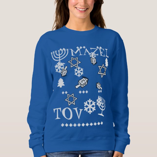 Mazel Tov Ugly Haunakka Sweater, Women's Sweatshirt (Front)