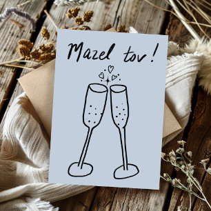Mazel Tov Wedding Champagne Cheers Sketch Doodle