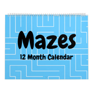 Mazes 12 Month Calendar
