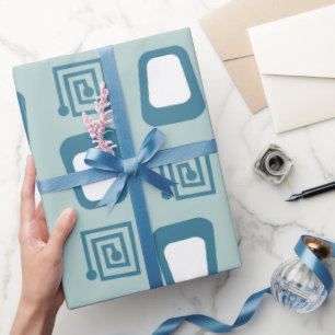 Mazes and Trapezoids Wrapping Paper