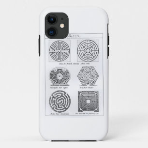 Mazes, c.1900 (engraving) (b/w photo) iPhone 11 case