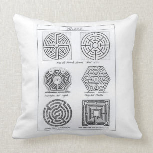 Mazes, c.1900 (engraving) (b/w photo) cushion