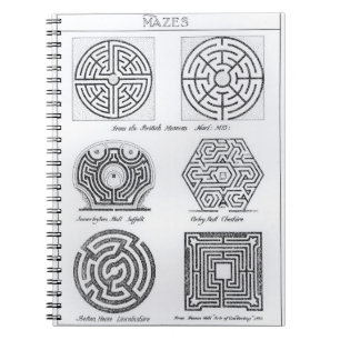 Mazes, c.1900 (engraving) (b/w photo) notebook